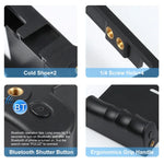 PULUZ Kit 4 em 1 para Vlogging com Bluetooth, Luz LED para Selfie, Microfone + Suporte de Tripé + Cabeça de Tripé Cold Shoe para iPhone, Galaxy, Huawei, Xiaomi, HTC, LG, Google e Outros Smartphones, Kit Bluetooth 4 em 1