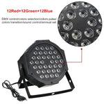 Luz PAR LED DMX512 RGB 36W 36 LEDs com Controlo Remoto, Estroboscópio + Controlo de Som + Autopropulsão, AC 100-240V, RGB com Controlo Remoto
