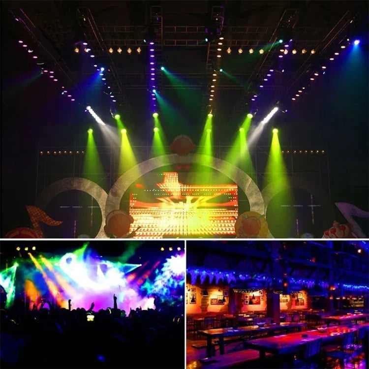 Luz PAR LED DMX512 RGB 36W 36 LEDs com Controlo Remoto, Estroboscópio + Controlo de Som + Autopropulsão, AC 100-240V, RGB com Controlo Remoto