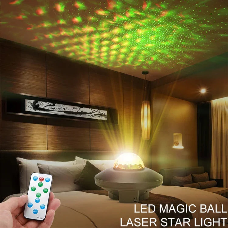 Projetor Laser Estelar Bluetooth 10W com Efeito de Ondas de Água