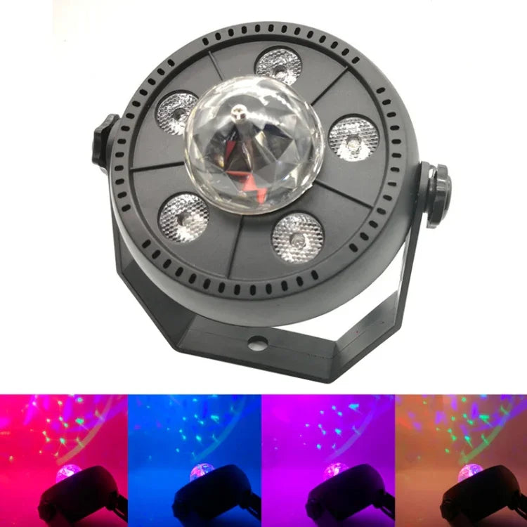Luz PAR LED Bola Mágica Rotativa Colorida 11W 5 LEDs