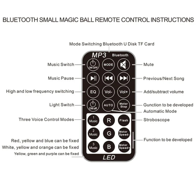 Luz de Palco Bola Mágica de Cristal Bluetooth com Controlo Remoto, Ficha EUA (Branco), PRC0573BEU, PRC0573BUS, PRC0573WEU, PRC0573WUS