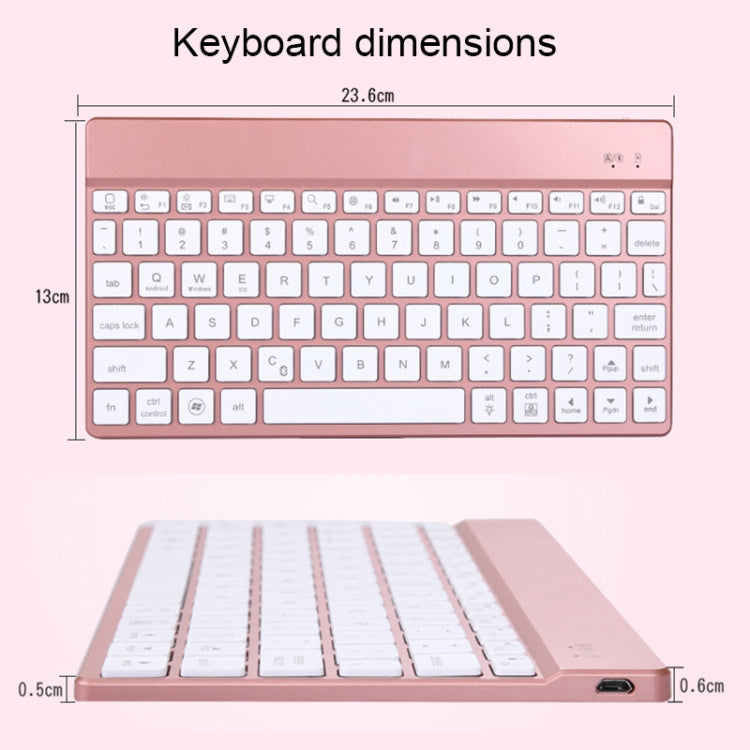 Teclado Bluetooth Destacável 508A + Capa de Couro para Tablet com Flip Horizontal, Suporte e Retroiluminação Colorida para iPad Pro 9.7 polegadas, iPad Air, iPad Air 2, iPad 9.7 polegadas (2017), iPad 9.7 polegadas (2018), 508A Azul, 508A Ouro Champanhe