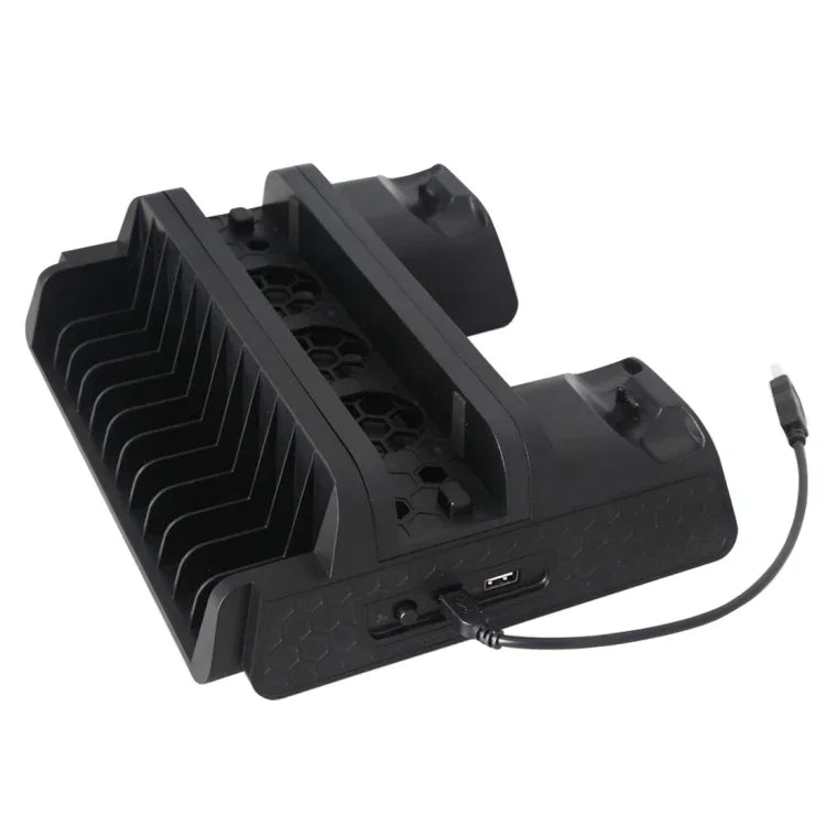 Ventoinha de Arrefecimento 3 em 1 DOBE TP4-882 para Consola de Jogos + Slots para Armazenamento de Jogos + Base de Carregamento para Comandos para Sony PS4 / PS4 Pro / PS4 Slim, Para PS4 / PS4 Pro / PS4 Slim