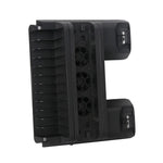 Ventoinha de Arrefecimento 3 em 1 DOBE TP4-882 para Consola de Jogos + Slots para Armazenamento de Jogos + Base de Carregamento para Comandos para Sony PS4 / PS4 Pro / PS4 Slim, Para PS4 / PS4 Pro / PS4 Slim