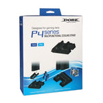 Ventoinha de Arrefecimento 3 em 1 DOBE TP4-882 para Consola de Jogos + Slots para Armazenamento de Jogos + Base de Carregamento para Comandos para Sony PS4 / PS4 Pro / PS4 Slim, Para PS4 / PS4 Pro / PS4 Slim