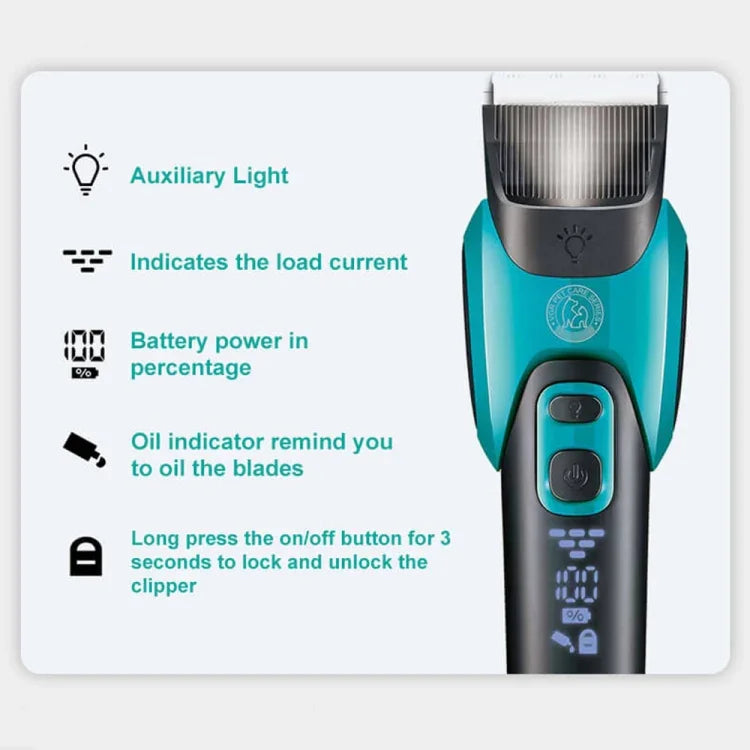VGR V-208 Máquina de Cortar Cabelo Elétrica Profissional para Animais, V-208 (Azul), V-208 (Vermelho)