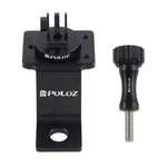 PULUZ Aluminum Alloy Motorcycle Fixed Holder Mount with Tripod Adapter & Screw for GoPro, Insta360, DJI and Other Action Cameras, Fixed Mount 2 (Black), Fixed Mount 2 (Silver), Fixed Mount 2 (Red), Fixed Mount 2 (Blue), Fixed Mount 2 (Gold)