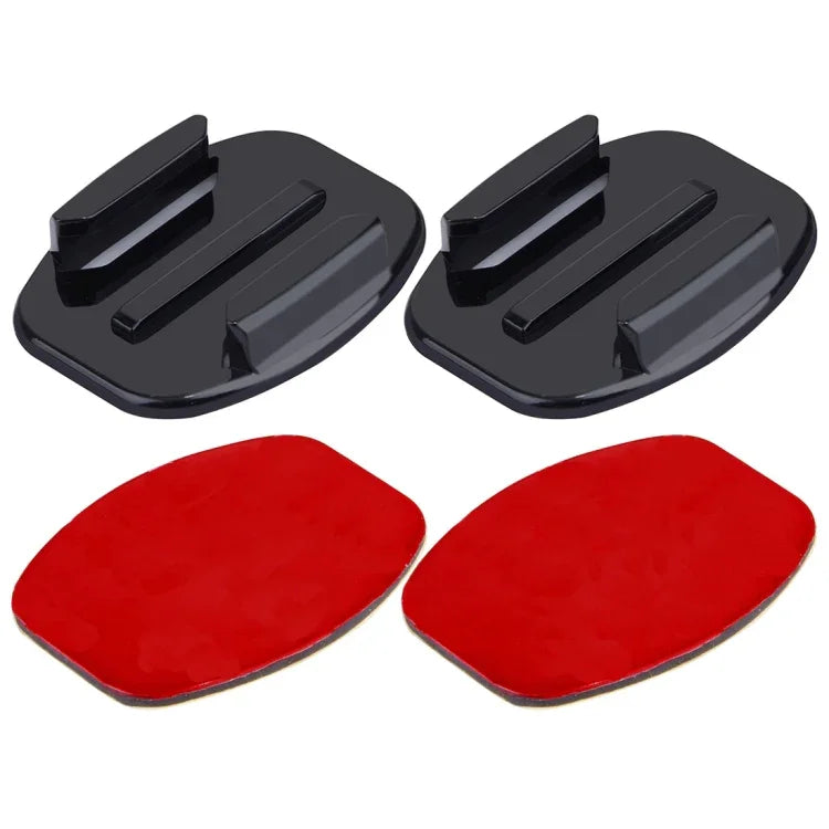 PULUZ 2 Suportes para Superfície Plana + 2 Autocolantes Adesivos para Suporte de Câmara Desportiva PULUZ Jaws Flex Clamp para GoPro, Insta360, DJI e Outras Câmaras de Ação, Pacote de Autocolantes B