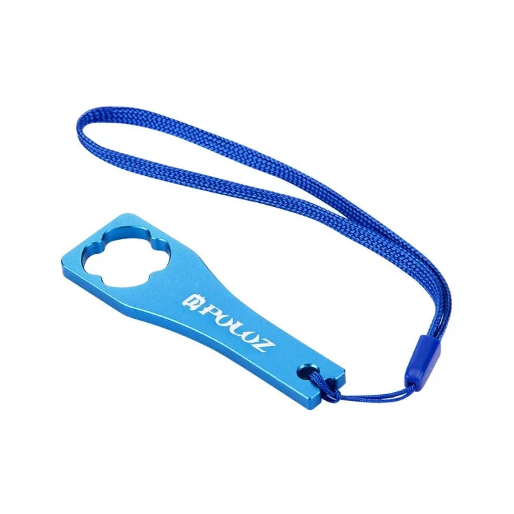 Chave de aperto com tampa de parafuso em liga de alumínio CNC PULUZ para GoPro Hero11 Black / HERO10 Black / HERO9 Black / HERO8 Black / HERO7 /6 /5 /5 Session /4 Session /4 /3+ /3 /2 /1, Xiaoyi e outras câmaras de ação, Chave (Material de alumínio) Azul