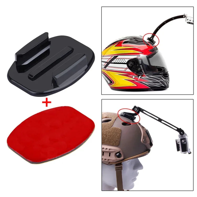 PULUZ 2 Suportes para Superfície Plana + 2 Autocolantes Adesivos para Suporte de Câmara Desportiva PULUZ Jaws Flex Clamp para GoPro, Insta360, DJI e Outras Câmaras de Ação, Pacote de Autocolantes B