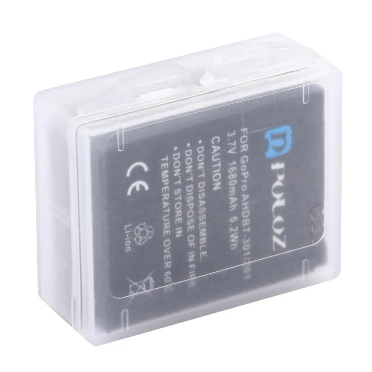 Caixa de Armazenamento Transparente de Plástico Rígido PULUZ (para Bateria GoPro HERO4), AHDBT-301/201, AHDBT-401