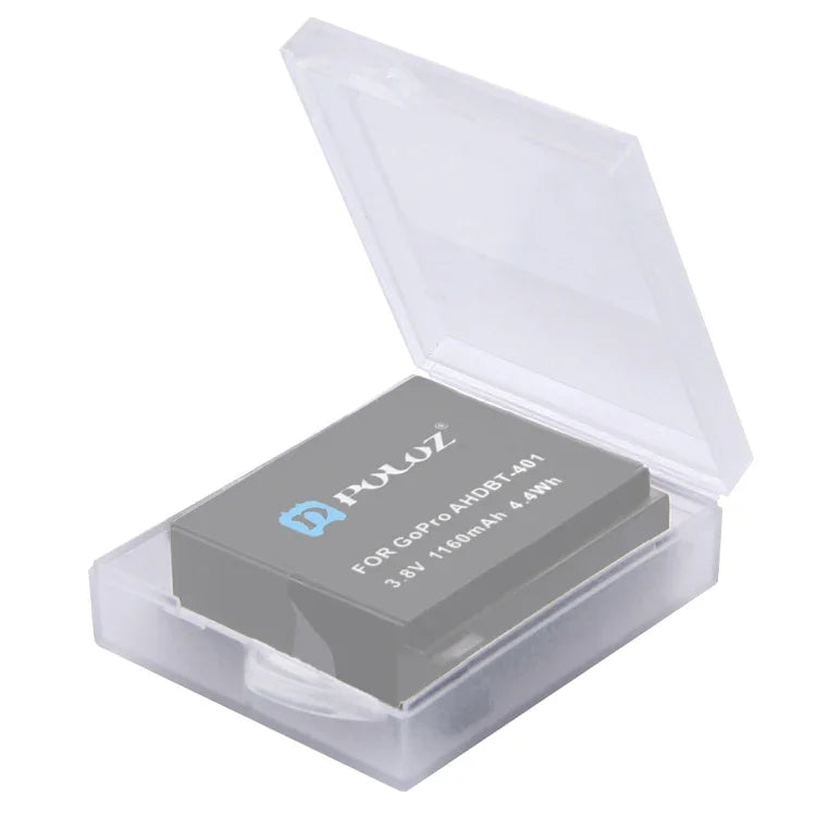 Caixa de Armazenamento Transparente de Plástico Rígido PULUZ (para Bateria GoPro HERO4), AHDBT-301/201, AHDBT-401