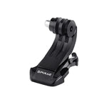 Suporte de Gancho em J para Superfície Vertical Preto PULUZ para Câmaras de Desporto de Ação PULUZ, Suporte de Fixação Flexível para GoPro, Insta360, DJI e Outras Câmaras de Ação, Suporte de Gancho em J