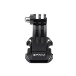 Suporte de Gancho em J para Superfície Vertical Preto PULUZ para Câmaras de Desporto de Ação PULUZ, Suporte de Fixação Flexível para GoPro, Insta360, DJI e Outras Câmaras de Ação, Suporte de Gancho em J
