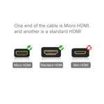 Cabo HDMI 19 Pinos para Micro HDMI PULUZ para GoPro Hero11 Black / HERO10 Black / HERO9 Black /8 Black /7 /6 /5 /4 /3+ /3, Sony, LG, Panasonic, Canon, Nikon, Smartphones e Câmaras, Comprimento: 1,5m, Cabo HDMI para GoPro
