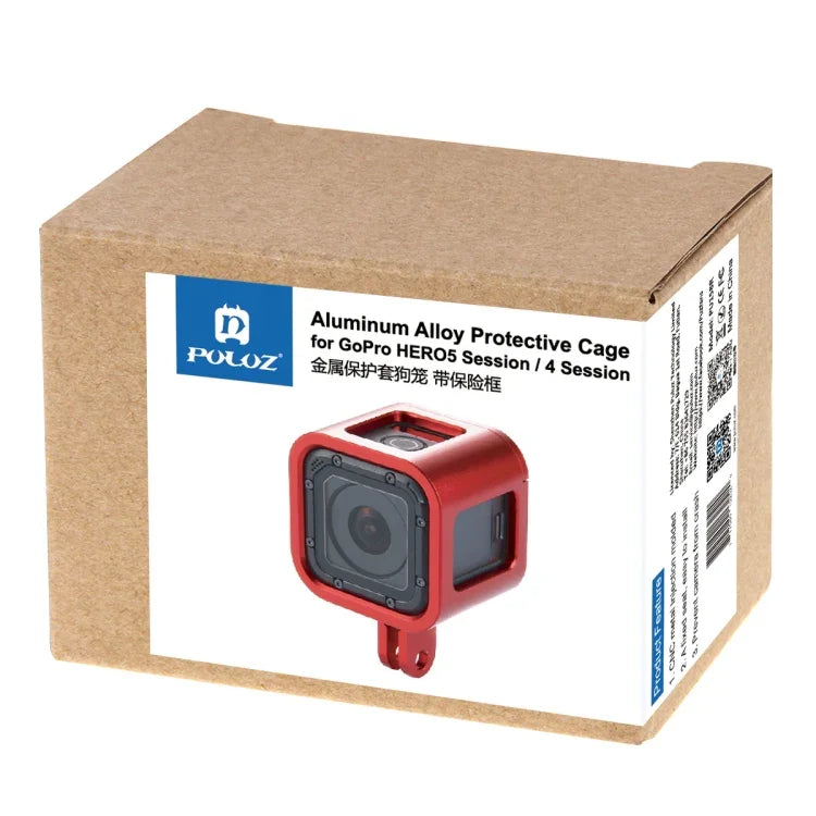 Gaiola Protetora em Liga de Alumínio CNC PULUZ com Estrutura de Seguro para GoPro HERO5 Session /HERO4 Session /HERO Session, Para HERO4 Session com Estrutura, Para HERO5 Session com Estrutura, Para HERO5 Session