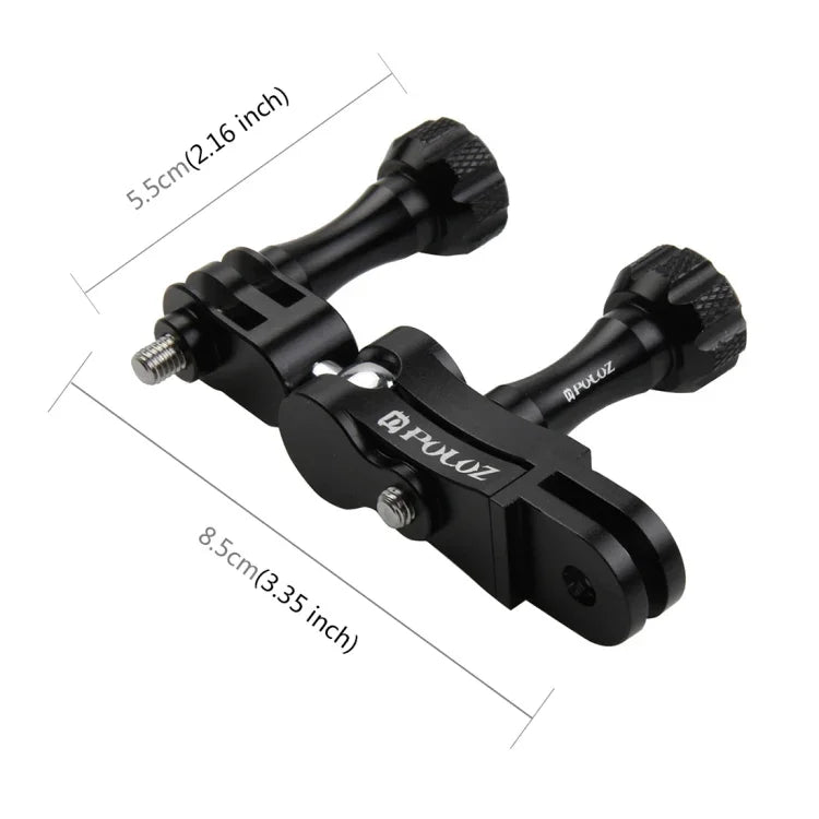 Suporte de Junta Esférica em Alumínio CNC PULUZ com 2 Parafusos Longos para GoPro, Insta360, DJI e Outras Câmaras de Ação, Stock CN