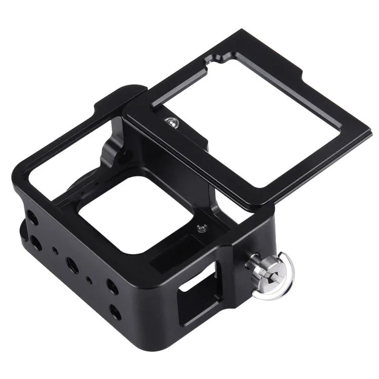 Gaiola Protetora em Liga de Alumínio CNC PULUZ com Estrutura de Segurança e Lente UV 52mm para GoPro HERO(2018) /7 Black /6 /5, Para Estrutura Pull HERO6 /5, Para Estrutura Pull HERO5