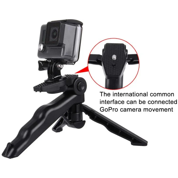 Suporte de Tripé Dobrável PULUZ com Adaptador e Parafusos para GoPro, Insta360, DJI e Outras Câmaras de Ação, Carga Máx: 2kg