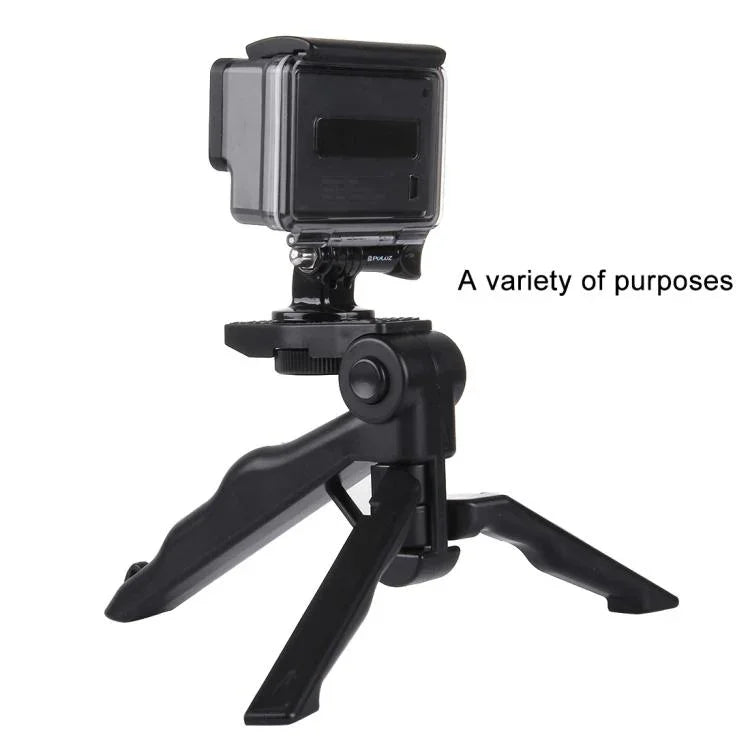 Suporte de Tripé Dobrável PULUZ com Adaptador e Parafusos para GoPro, Insta360, DJI e Outras Câmaras de Ação, Carga Máx: 2kg