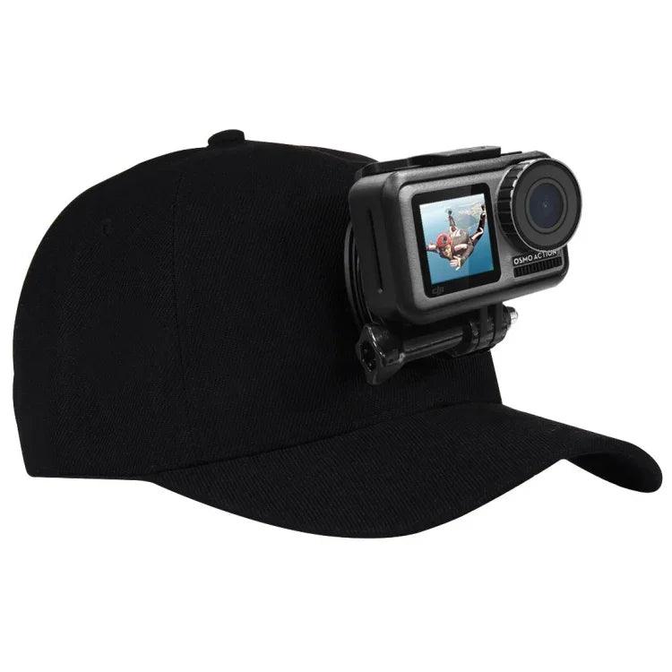 Boné de Basebol PULUZ com Suporte de Fivela em J e Parafuso para GoPro, DJI OSMO Action e Outras Câmaras de Ação, Boné de Basebol Preto, Boné de Basebol Vermelho, Boné de Basebol Azul Escuro