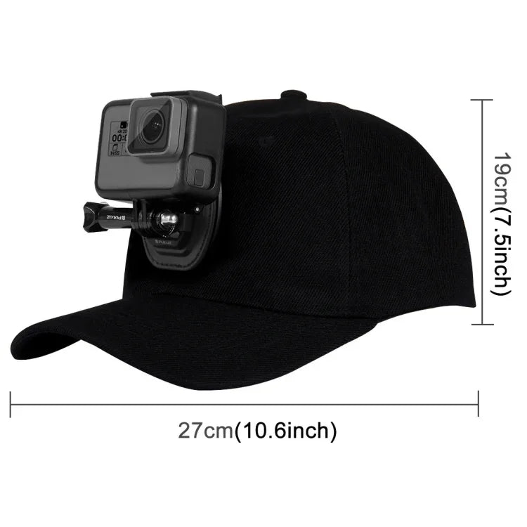 Boné de Basebol PULUZ com Suporte de Fivela em J e Parafuso para GoPro, DJI OSMO Action e Outras Câmaras de Ação, Boné de Basebol Preto, Boné de Basebol Vermelho, Boné de Basebol Azul Escuro