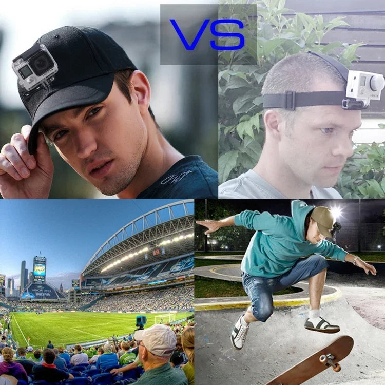 Boné de Basebol PULUZ com Suporte de Fivela em J e Parafuso para GoPro, DJI OSMO Action e Outras Câmaras de Ação, Boné de Basebol Preto, Boné de Basebol Vermelho, Boné de Basebol Azul Escuro