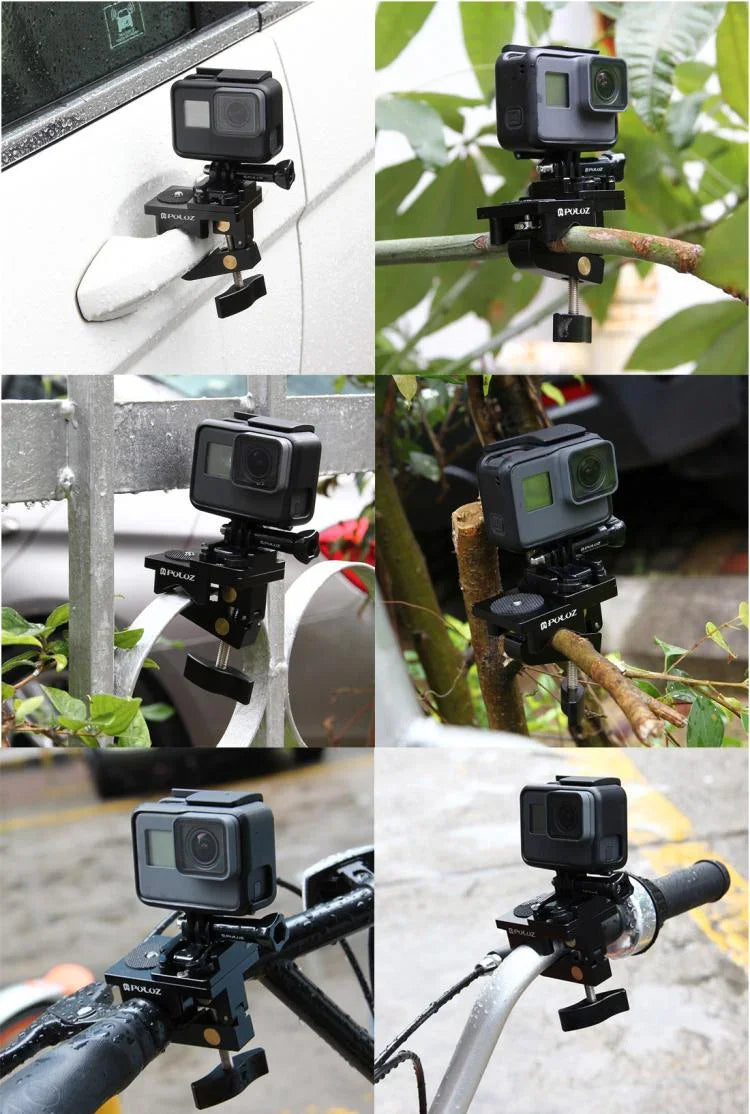 Suporte Universal em Liga de Alumínio PULUZ para Fixação de GoPro, Insta360, DJI e Outras Câmaras de Ação, Suporte de Fixação