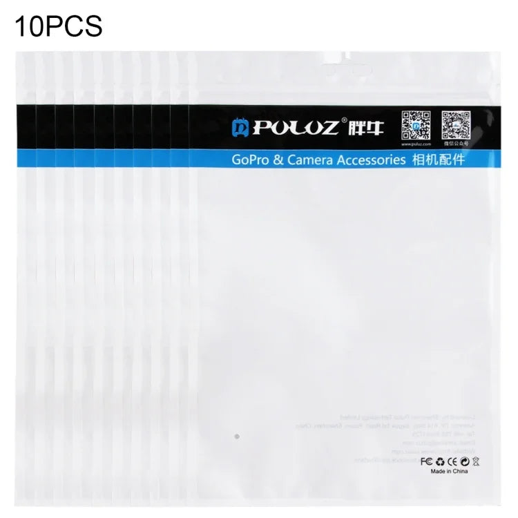 10 PCS PULUZ 25,8cm x 18cm Saco de Embalagem com Fecho Zip, Frente Transparente, Pérola Branca, com Orifício para Pendurar (Tamanho: L), Tamanho: L