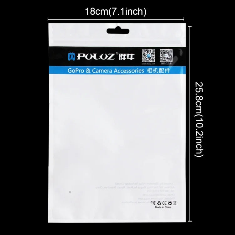 10 PCS PULUZ 25,8cm x 18cm Saco de Embalagem com Fecho Zip, Frente Transparente, Pérola Branca, com Orifício para Pendurar (Tamanho: L), Tamanho: L