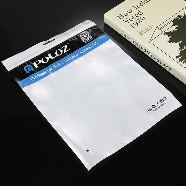 10 PCS PULUZ 33cm x 23,5cm Saco de Embalagem com Fecho Zip, Frente Transparente, Pérola Branca, com Orifício para Pendurar (Tamanho: XL), Tamanho: XL
