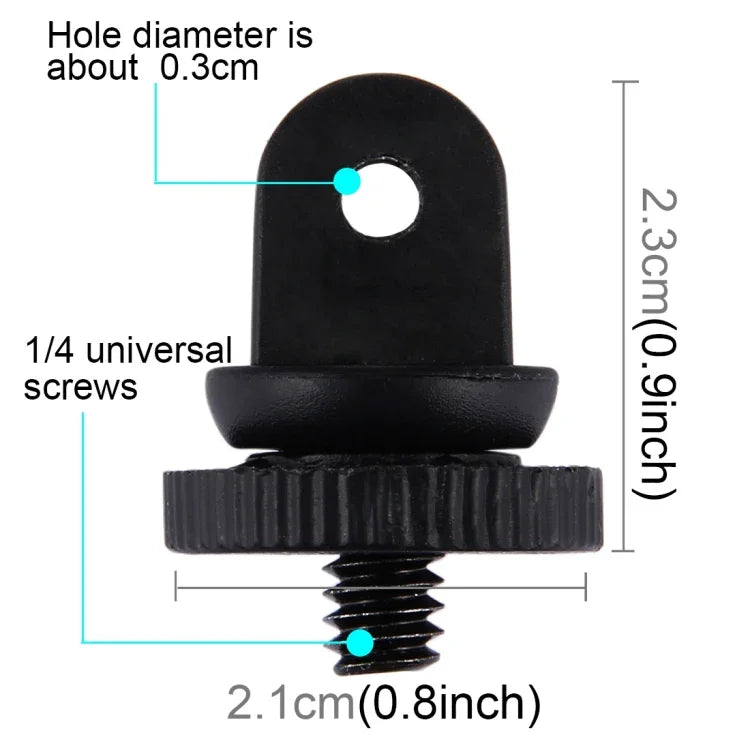 Adaptador de Montagem para Tripé com Parafuso de 1/4 polegada PULUZ para GoPro, Insta360, DJI e Outras Câmaras de Ação, Orifício de Parafuso de 3,9mm, Diâmetro 2,2cm, Adaptador de Montagem para Tripé de 2,2cm