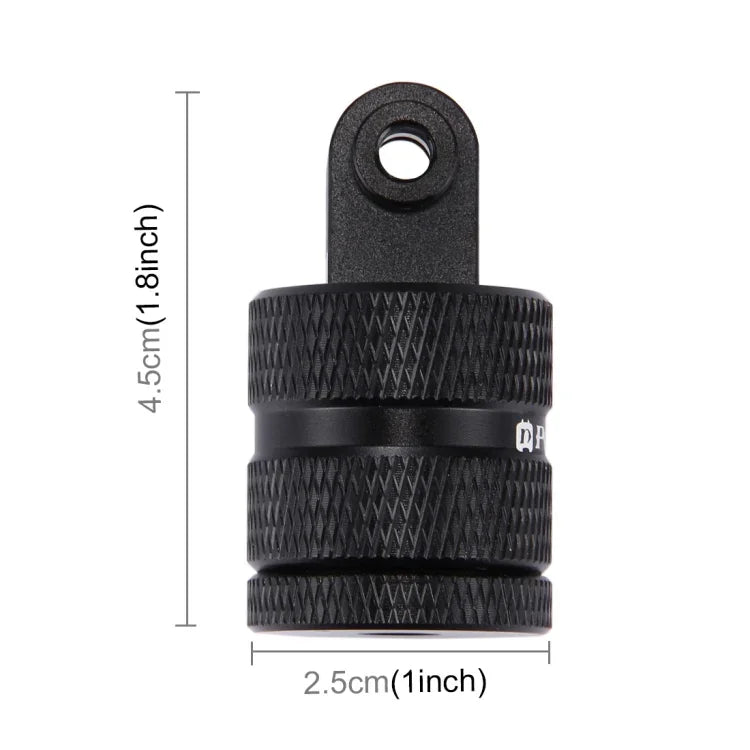 Adaptador CNC para Montagem em Tripé com Orifício de Parafuso de 1/4 polegada PULUZ para GoPro, Insta360, DJI e Outras Câmaras de Ação, Tamanho Longo de 1/4 polegada