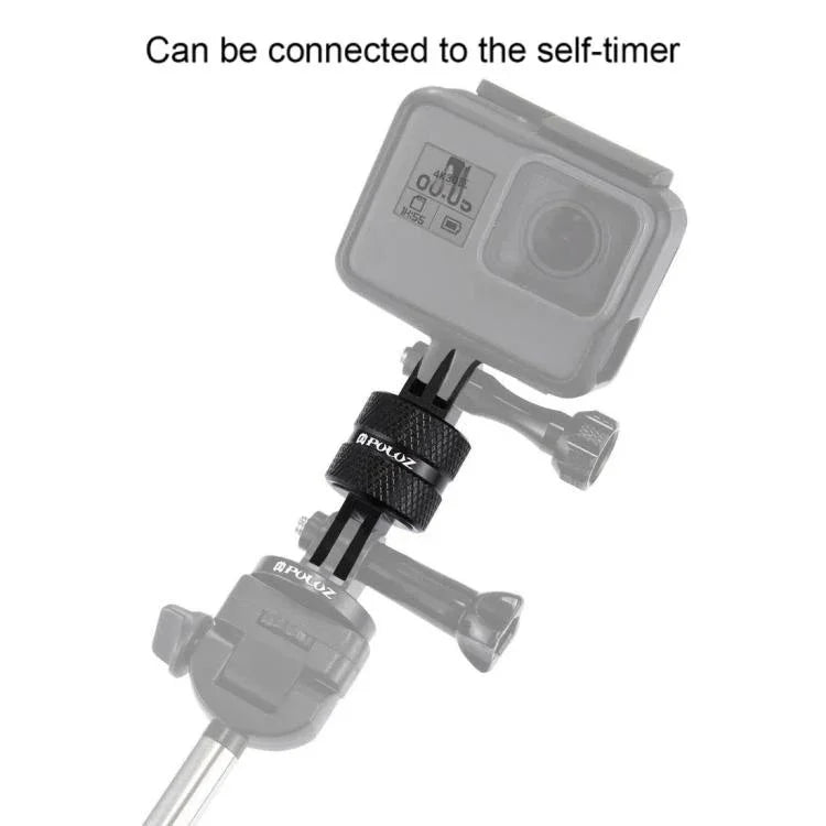 Braço Extensor Giratório CNC de 360 Graus para Montagem em Tripé PULUZ para GoPro, Insta360, DJI e Outras Câmaras de Ação, Adaptador Extensor