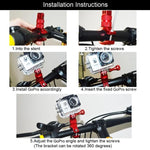 Suporte Adaptador de Alumínio para Guiador de Bicicleta com Rotação de 360 Graus e Parafuso para GoPro, Insta360, DJI e Outras Câmaras de Ação, Stock na China (Vermelho), Stock na China (Azul), Suporte Adaptador para Guiador 1
