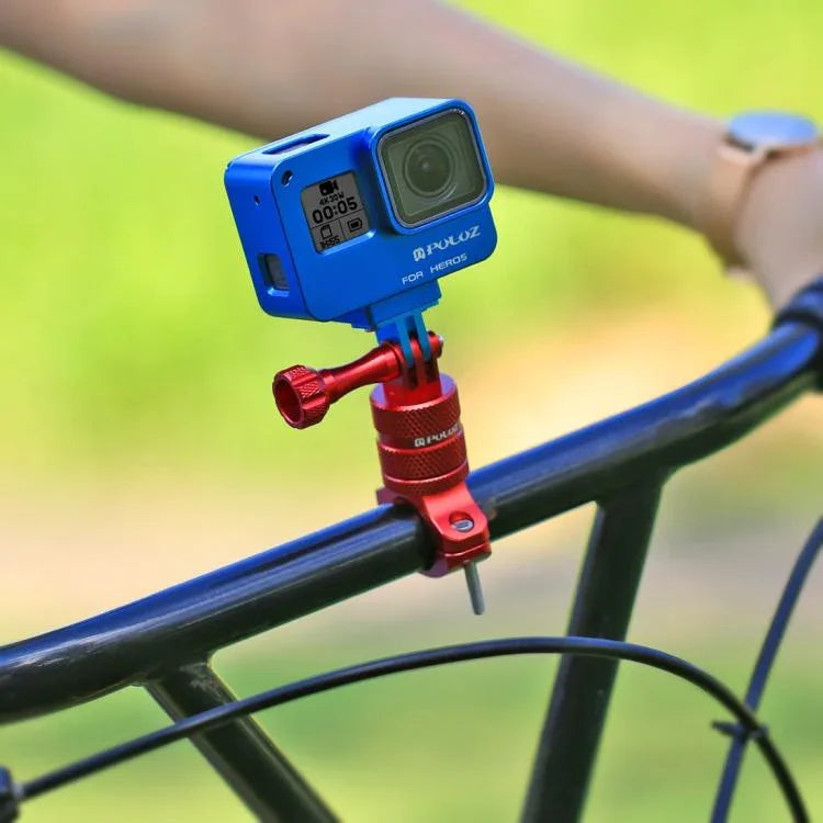 Suporte Adaptador de Alumínio para Guiador de Bicicleta com Rotação de 360 Graus e Parafuso para GoPro, Insta360, DJI e Outras Câmaras de Ação, Stock na China (Vermelho), Stock na China (Azul), Suporte Adaptador para Guiador 1