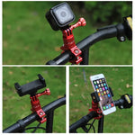Suporte Adaptador de Alumínio para Guiador de Bicicleta com Rotação de 360 Graus e Parafuso para GoPro, Insta360, DJI e Outras Câmaras de Ação, Stock na China (Vermelho), Stock na China (Azul), Suporte Adaptador para Guiador 1