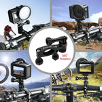 Suporte Adaptador de Alumínio para Guiador de Bicicleta com Rotação de 360 Graus e Parafuso para GoPro, Insta360, DJI e Outras Câmaras de Ação, Suporte Adaptador para Guiador 2