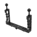 Suporte Ajustável para Braço de Lâmpada de Mergulho Manual Duplo em Alumínio CNC PULUZ para GoPro, Insta360, DJI e Outras Câmaras de Ação, Suporte para Braço Manual Duplo