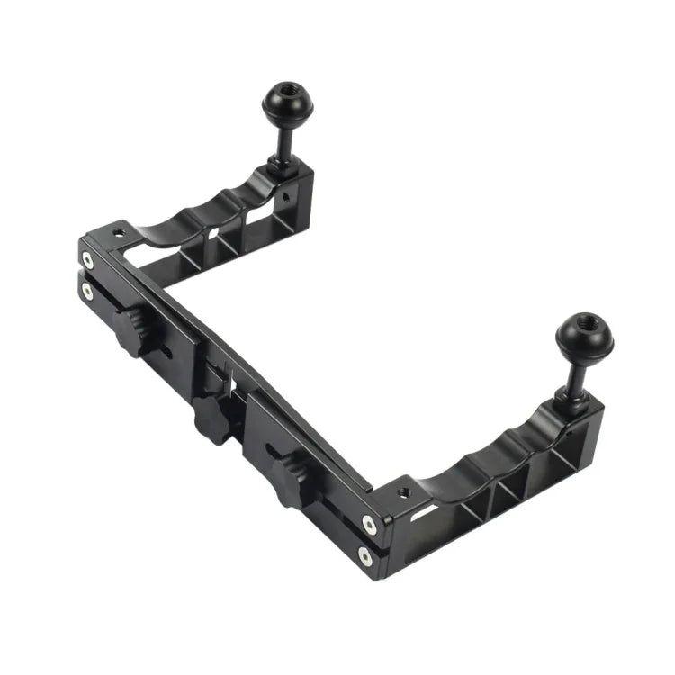 Suporte Ajustável para Braço de Lâmpada de Mergulho Manual Duplo em Alumínio CNC PULUZ para GoPro, Insta360, DJI e Outras Câmaras de Ação, Suporte para Braço Manual Duplo