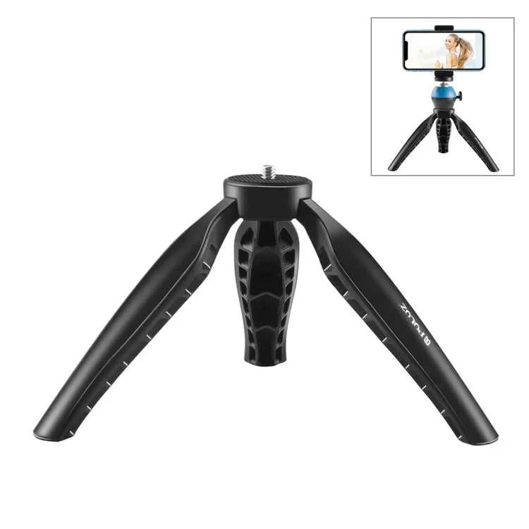 Suporte de Tripé de Secretária Mini Simples PULUZ em ABS com Parafuso de 1/4 polegadas para Câmaras DSLR e Digitais, Altura de Trabalho: 9cm, Tripé em ABS