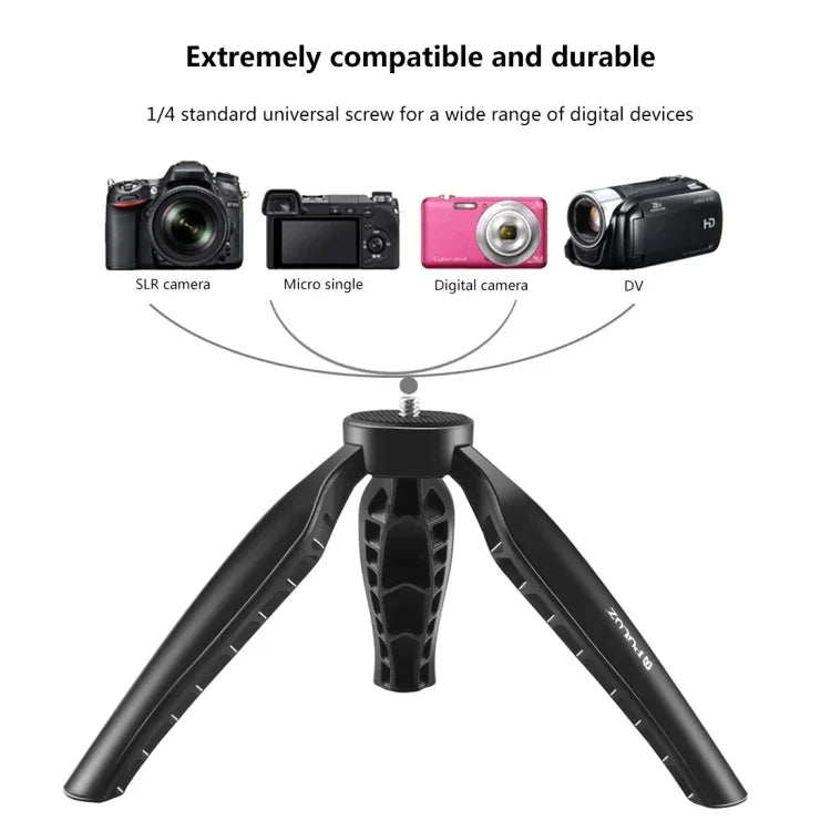 Suporte de Tripé de Secretária Mini Simples PULUZ em ABS com Parafuso de 1/4 polegadas para Câmaras DSLR e Digitais, Altura de Trabalho: 9cm, Tripé em ABS