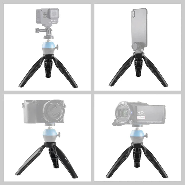 Suporte de Tripé de Secretária Mini Simples PULUZ em ABS com Parafuso de 1/4 polegadas para Câmaras DSLR e Digitais, Altura de Trabalho: 9cm, Tripé em ABS