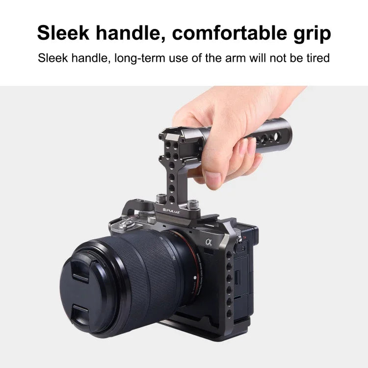 Punho Superior para Estabilizador de Vídeo de Mão PULUZ com 3 Montagens Cold Shoe para Gaiola de Câmara, Para Punho Superior de Gaiola de Câmara