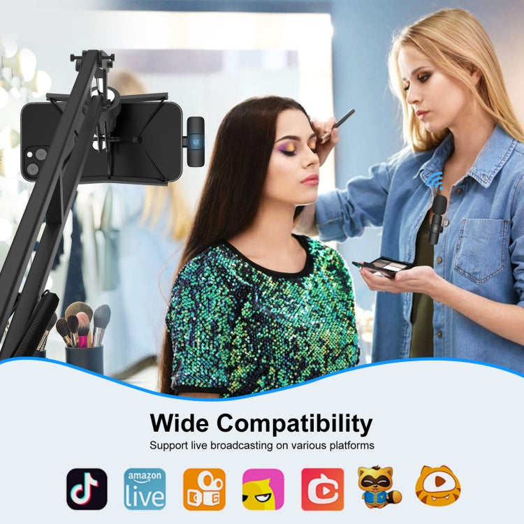 Microfone Lavalier Sem Fios com Redução de Ruído e Reverberação para Dispositivo de 8 Pinos, Suporta Carregamento de Telefone, Microfone Sem Fios de 8 Pinos