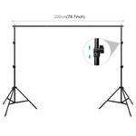 2 x 2m Suporte para Fundo de Estúdio Fotográfico com Barra Transversal, 2 x 2m