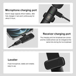 Microfones Lavalier Sem Fios PULUZ com Redução de Ruído e Reverberação para iPhone / iPad, Receptor de 8 Pinos com Microfones Duplos, Receptor de 8 Pinos e Microfones Duplos