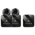 Microfone Lavalier Sem Fios PULUZ 2 TX + 1 RX, 2 TX + 1 RX
