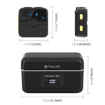 Microfone Lavalier Sem Fios Magnético PULUZ com Caixa de Carregamento, Receptor RX de 8 Pinos e 2 Microfones TX, 8 Pinos 2 TX + 1 RX, com Caixa de Carregamento